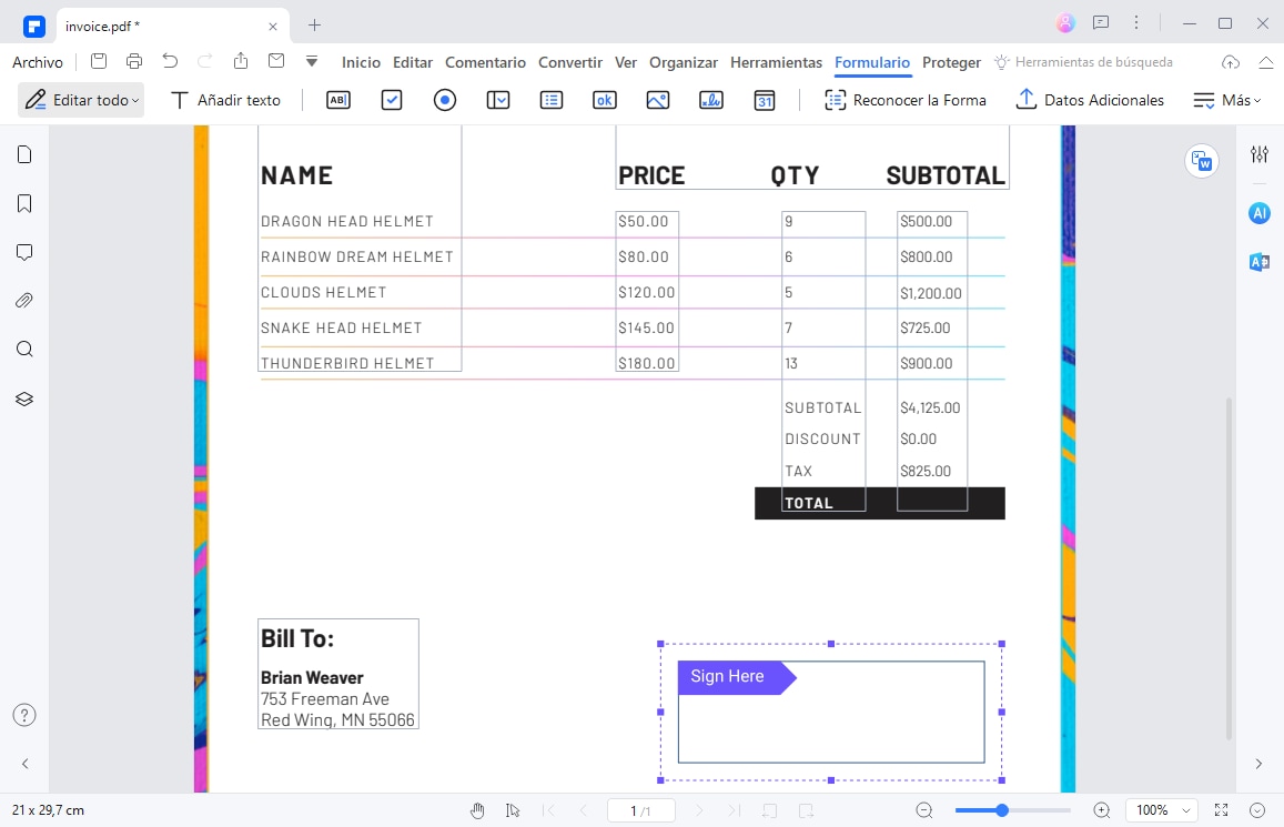 convertir PDF en un formulario