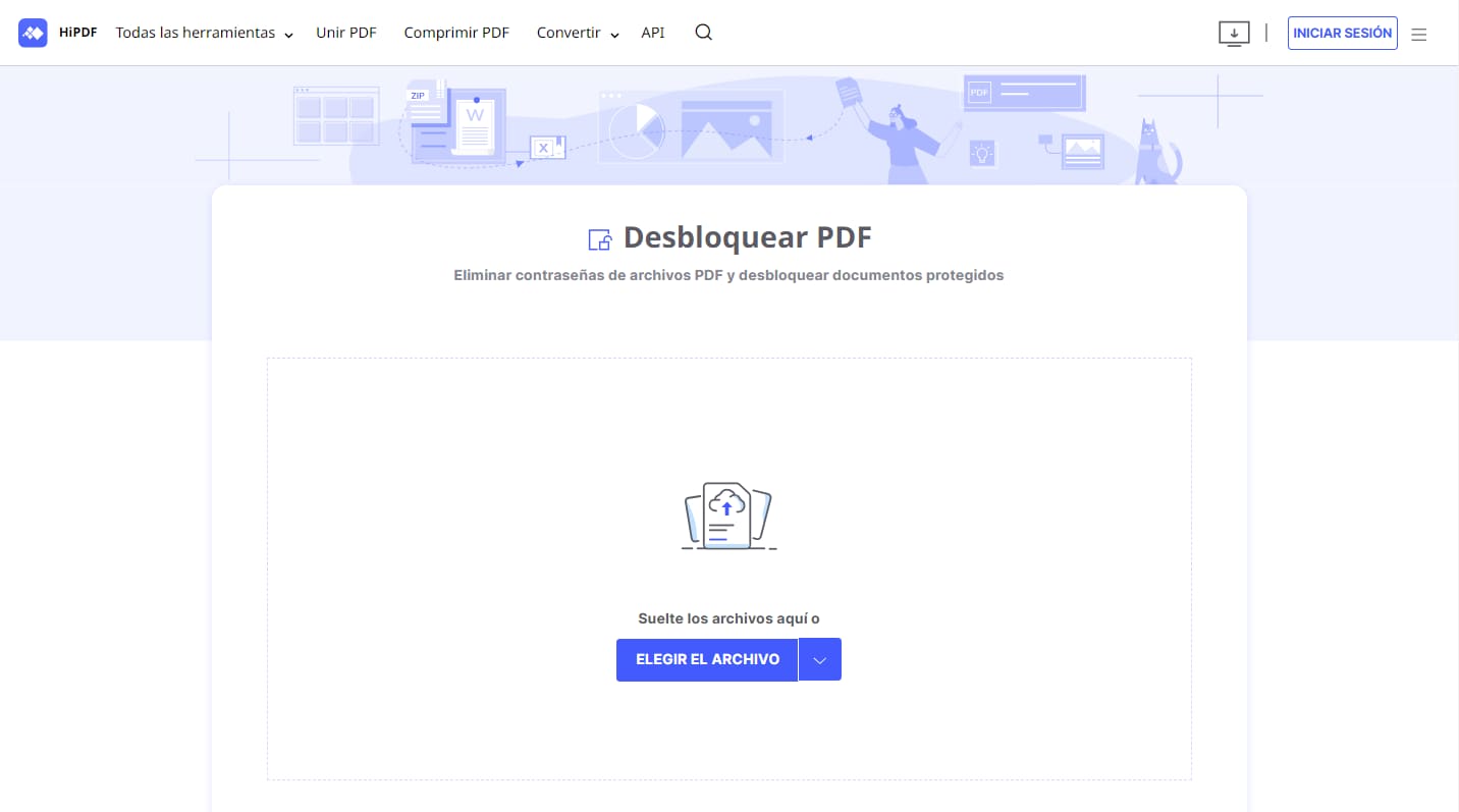 HiPDF - Desbloqueador de PDF online